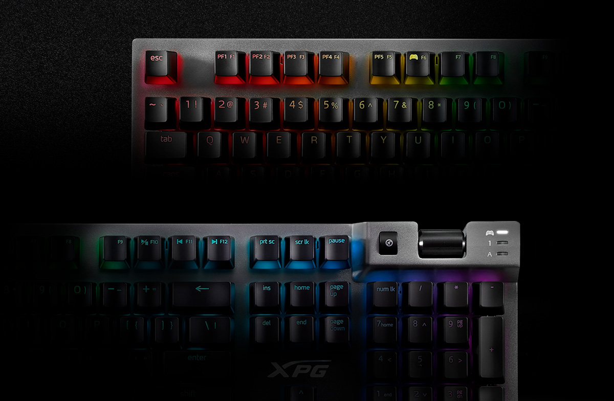 Bàn phím cơ Adata XPG Summoner RGB (Silver sw) tích hợp cụm phím điều khiển tiện lợi